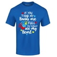 thumbnail image 1 of Shop4Ever Men's  If You Think My Hands are Full Heart Autism Graphic T-shirt XX-Large Royal Blue, 1 of 5