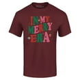 thumbnail image 1 of Shop4Ever Men's In My Merry Era Christmas Time Graphic T-shirt Large Maroon, 1 of 5