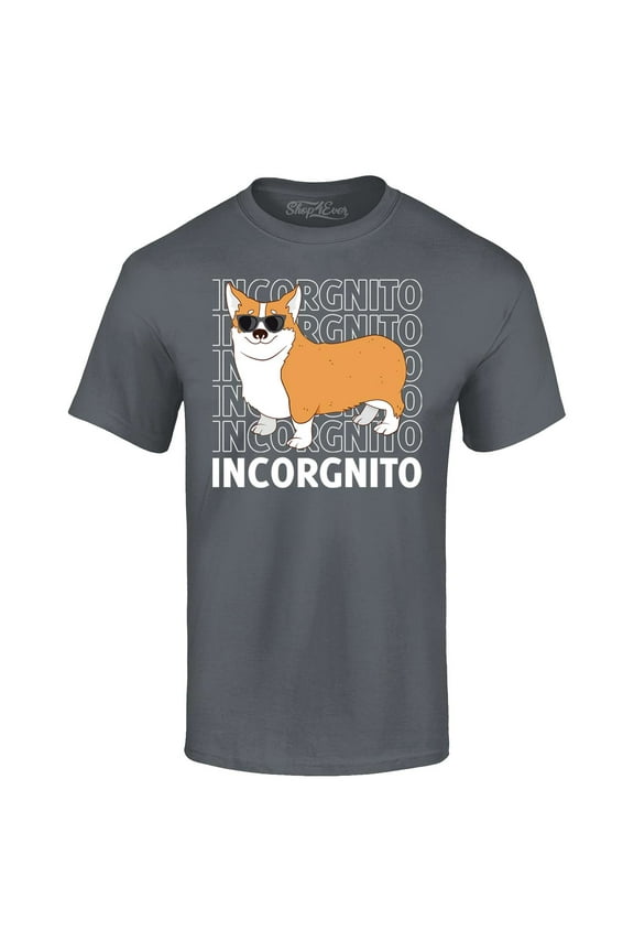 Men's Incorgnito Funny Corgi Dog Incognito Graphic T-shirt X-Large Black