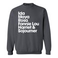 thumbnail image 1 of Shop4Ever Men's Inspirational Black Women Leaders Crewneck Sweatshirt Small Charcoal, 1 of 5