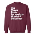 thumbnail image 1 of Shop4Ever Men's Inspirational Black Women Leaders Crewneck Sweatshirt XX-Large Maroon, 1 of 5