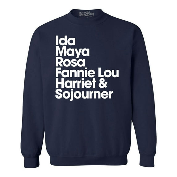Shop4Ever Men's Inspirational Black Women Leaders Crewneck Sweatshirt XX-Large Navy
