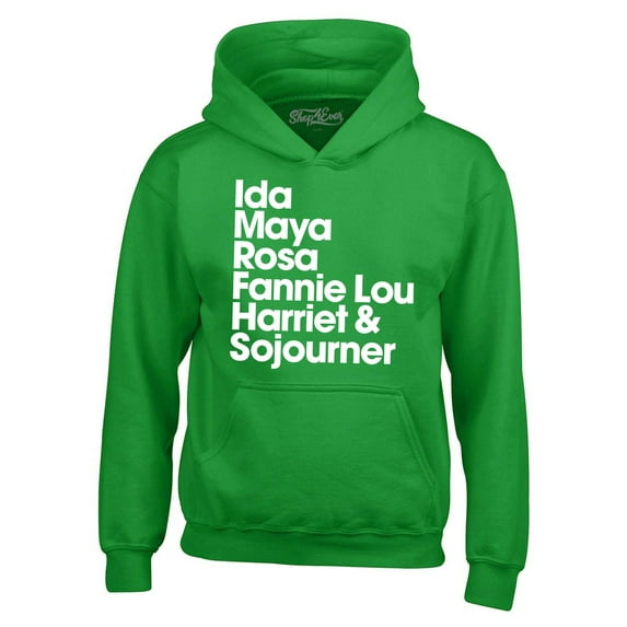 Shop4Ever Men's Inspirational Black Women Leaders Hooded Sweatshirt Hoodie Medium Irish Green