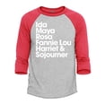 thumbnail image 1 of Shop4Ever Men's Inspirational Black Women Leaders Raglan Baseball Shirt XX-Large Heather Grey/Red, 1 of 4