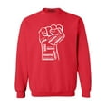thumbnail image 1 of Shop4Ever Men's Inspiring Black Leaders Fist Crewneck Sweatshirt Large Red, 1 of 5