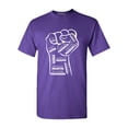 thumbnail image 1 of Shop4Ever Men's Inspiring Black Leaders Fist Graphic T-shirt Small Purple, 1 of 5