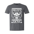 thumbnail image 1 of Shop4Ever Men's Instant Pirate Just Add Rum Graphic T-shirt X-Large Dark Heather, 1 of 5