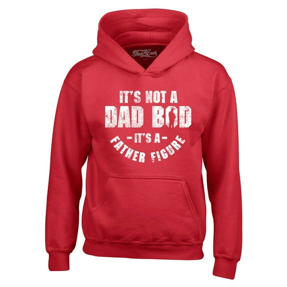 Shop4Ever Men's It's Not A Dad BOD It's A Father Figure Hooded Sweatshirt Hoodie Small Red