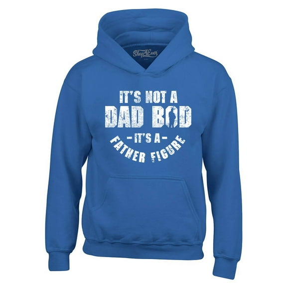 Shop4Ever Men's It's Not A Dad BOD It's A Father Figure Hooded Sweatshirt Hoodie X-Large Royal Blue