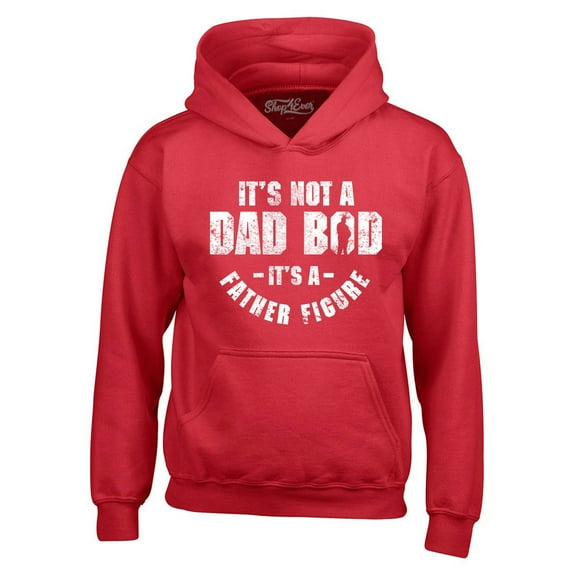 Shop4Ever Men's It's Not A Dad BOD It's A Father Figure Hooded Sweatshirt Hoodie XXX-Large Red