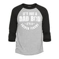 thumbnail image 1 of Shop4Ever Men's It's Not A Dad BOD It's A Father Figure Raglan Baseball Shirt X-Large Heather Grey/Black, 1 of 4