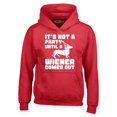 thumbnail image 1 of Shop4Ever Men's It's Not a Party Until The Wiener Comes Out Funny Dachshund  Hooded Sweatshirt Hoodie Large Red, 1 of 5