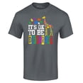 thumbnail image 1 of Shop4Ever Men's It's OK to Be Different Autism Awareness Giraffe Graphic T-shirt XXX-Large Charcoal, 1 of 5