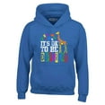 thumbnail image 1 of Shop4Ever Men's It's OK to Be Different Autism Awareness Giraffe Hooded Sweatshirt Hoodie Large Royal Blue, 1 of 5