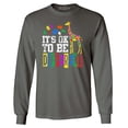 thumbnail image 1 of Shop4Ever Men's It's OK to Be Different Autism Awareness Giraffe Long Sleeve Shirt Large Charcoal, 1 of 5