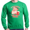 thumbnail image 1 of Shop4Ever Men's It's The Most Wonderful Time For A Beer Santa Crewneck Sweatshirt Medium Irish Green, 1 of 5