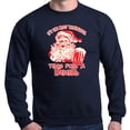 thumbnail image 1 of Shop4Ever Men's It's The Most Wonderful Time For A Beer Santa Crewneck Sweatshirt XX-Large Navy, 1 of 5