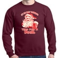 thumbnail image 1 of Shop4Ever Men's It's The Most Wonderful Time For A Beer Santa Crewneck Sweatshirt XXX-Large Maroon, 1 of 5