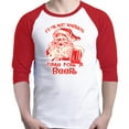thumbnail image 1 of Shop4Ever Men's It's The Most Wonderful Time For A Beer Santa Raglan Baseball Shirt Medium White/Red, 1 of 5