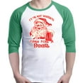 thumbnail image 1 of Shop4Ever Men's It's The Most Wonderful Time For A Beer Santa Raglan Baseball Shirt X-Large White/Kelly, 1 of 5