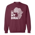 thumbnail image 1 of Shop4Ever Men's It's in My DNA African Pride Crewneck Sweatshirt XX-Large Maroon, 1 of 5