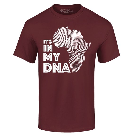 Shop4Ever Men's It's in My DNA African Pride Graphic T-shirt X-Large Maroon