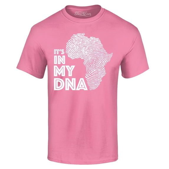 Shop4Ever Men's It's in My DNA African Pride Graphic T-shirt XX-Large Azalea Pink