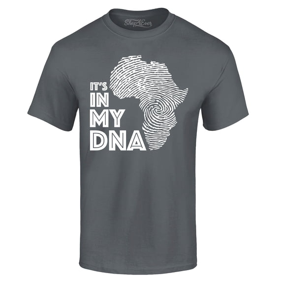 Shop4Ever Men's It's in My DNA African Pride Graphic T-shirt XXX-Large Charcoal