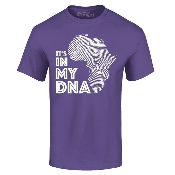 Shop4Ever Men's It's in My DNA African Pride Graphic T-shirt XXXXX-Large Purple