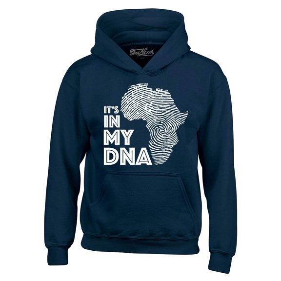 Shop4Ever Men's It's in My DNA African Pride Hooded Sweatshirt Hoodie X-Large Navy