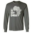 thumbnail image 1 of Shop4Ever Men's It's in My DNA African Pride Long Sleeve Shirt Large Charcoal, 1 of 5
