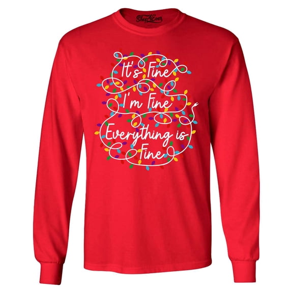 Shop4Ever Men's ItsFine Long Sleeve Shirt Small Red