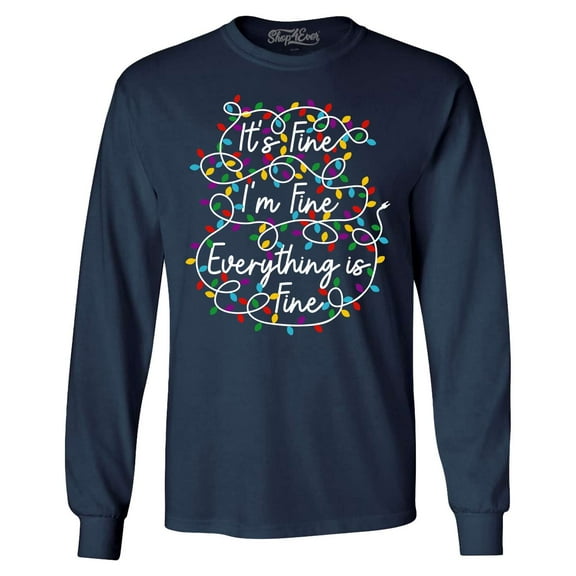 Shop4Ever Men's ItsFine Long Sleeve Shirt X-Large Navy