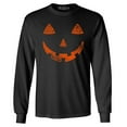 thumbnail image 1 of Shop4Ever Men's Jack O'Lantern Costume Pumpkin Face Halloween Long Sleeve Shirt Small Black, 1 of 5