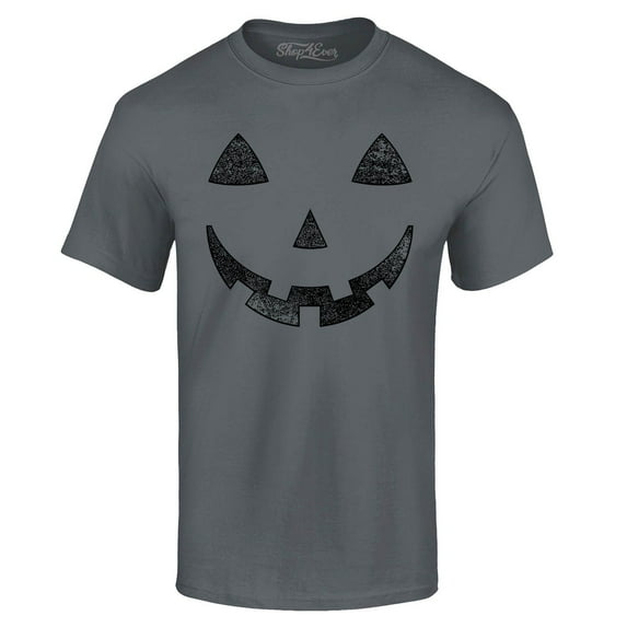 Shop4Ever Men's Jack O' Lantern Halloween Pumpkin Costume Graphic T-shirt XX-Large Charcoal
