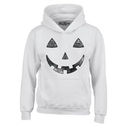 Shop4Ever Mens Jack O Lantern Halloween Pumpkin Costume Hooded Sweatshirt Hoodie -Large White