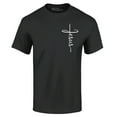 thumbnail image 1 of Shop4Ever Men's Jesus Cross Cursive Script Small  Graphic T-shirt Large Black, 1 of 5