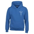 thumbnail image 1 of Shop4Ever Men's Jesus Cross Cursive Script Small  Hooded Sweatshirt Hoodie Small Royal Blue, 1 of 5