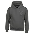 thumbnail image 1 of Shop4Ever Men's Jesus Cross Cursive Script Small  Hooded Sweatshirt Hoodie XX-Large Charcoal, 1 of 5