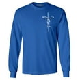 thumbnail image 1 of Shop4Ever Men's Jesus Cross Cursive Script Small  Long Sleeve Shirt Small Royal Blue, 1 of 5