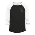 thumbnail image 1 of Shop4Ever Men's Jesus Cross Cursive Script Small  Raglan Baseball Shirt X-Small Black/White, 1 of 4