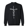 thumbnail image 1 of Shop4Ever Men's Jesus Cross Religious Crewneck Sweatshirt XXX-Large Black, 1 of 5
