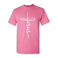 thumbnail image 1 of Shop4Ever Men's Jesus Cross Religious Graphic T-shirt Large Azalea Pink, 1 of 5