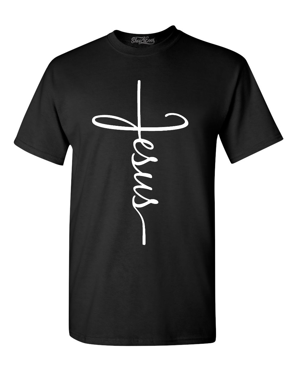 Shop4Ever Men's Jesus Cross Religious Graphic T-shirt Small Black - image 1 of 5
