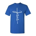 thumbnail image 1 of Shop4Ever Men's Jesus Cross Religious Graphic T-shirt X-Large Royal Blue, 1 of 5
