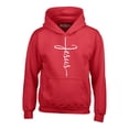 thumbnail image 1 of Shop4Ever Men's Jesus Cross Religious Hooded Sweatshirt Hoodie X-Large Red, 1 of 5
