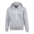 thumbnail image 1 of Shop4Ever Men's Jesus Cross Religious Hooded Sweatshirt Hoodie XX-Large Sports Grey, 1 of 5