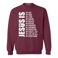 thumbnail image 1 of Shop4Ever Men's Jesus Is My Everything My God My Savior Christian Crewneck Sweatshirt X-Large Maroon, 1 of 5