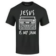 thumbnail image 1 of Shop4Ever Men's Jesus Is My Jam Funny Christian Faith Novelty Graphic T-shirt Medium Black, 1 of 5