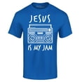 thumbnail image 1 of Shop4Ever Men's Jesus Is My Jam Funny Christian Faith Novelty Graphic T-shirt XXX-Large Royal Blue, 1 of 5